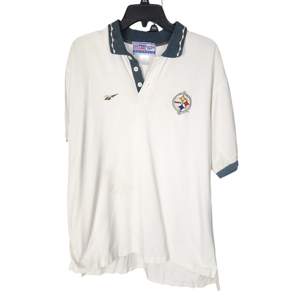 Vintage 90s Proline Pittsburgh Steelers Distressed polo men's large